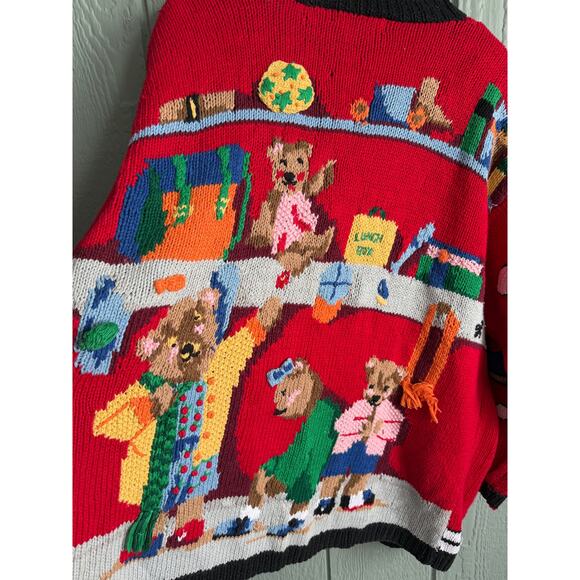 Vintage 1995 Eagle’s Eye Teacher School Novelty Cardigan Sweater 3X Ramie Cotton - Picture 9 of 9